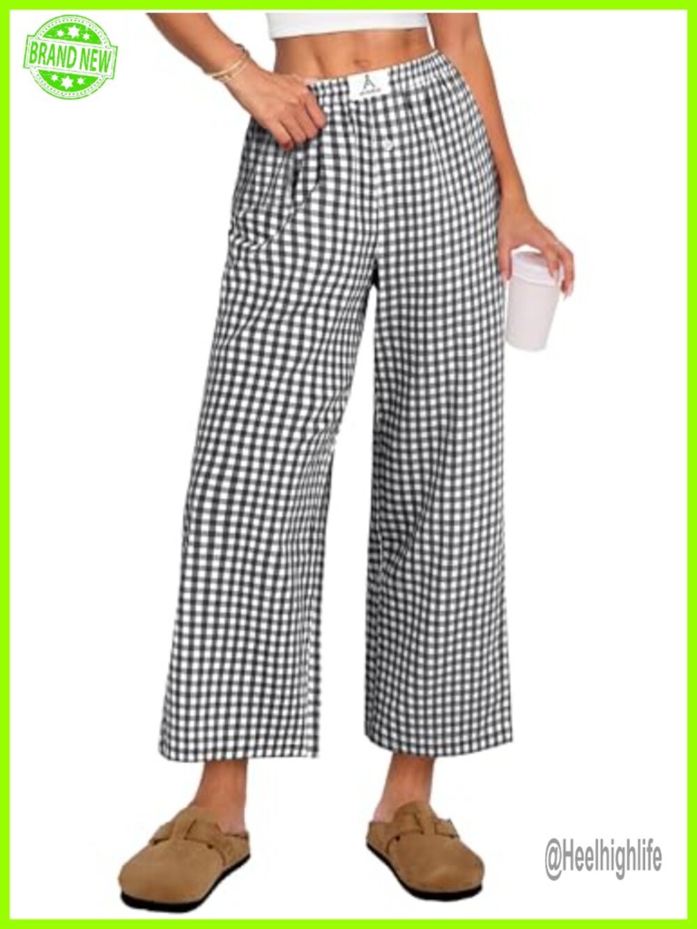 ANRABESS Womens Wide Leg Palazzo Lounge Pants 100% Rayon Smocked Waist with